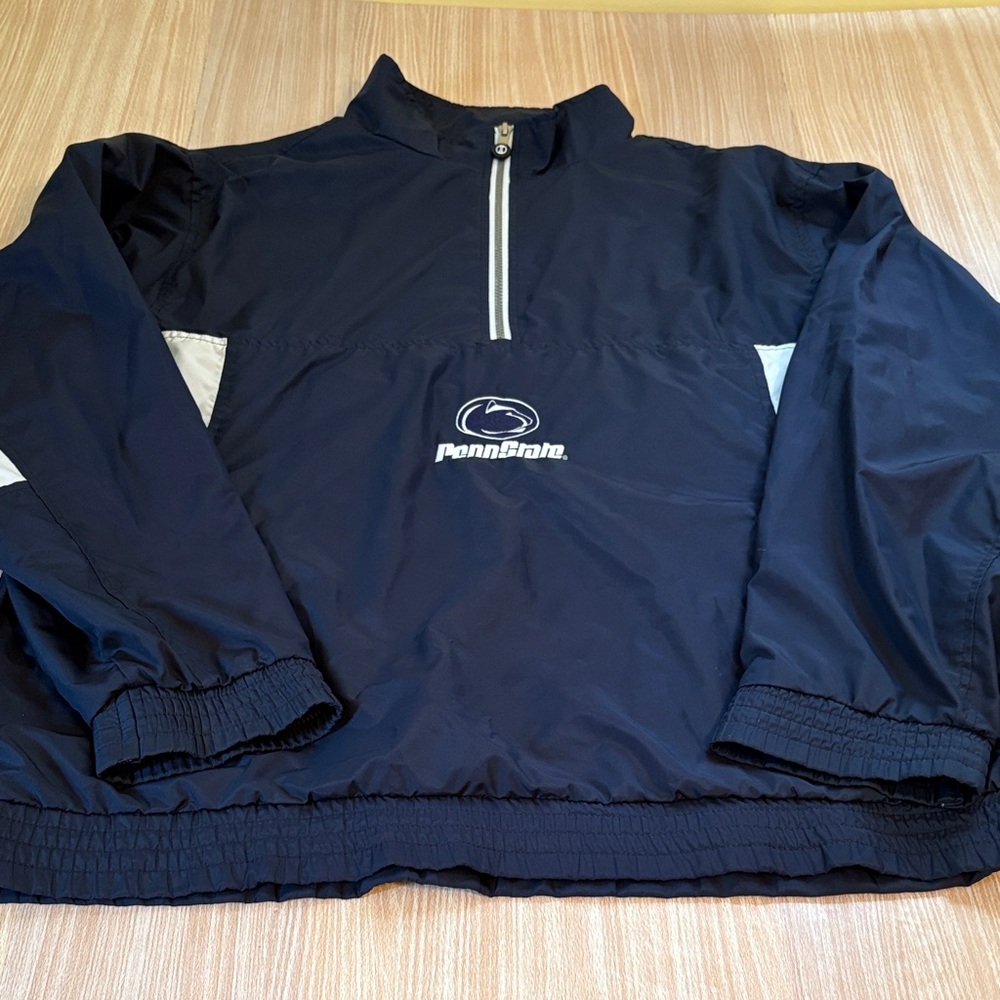 Holloway 1/4 zip Penn State wind jacket navy white.
